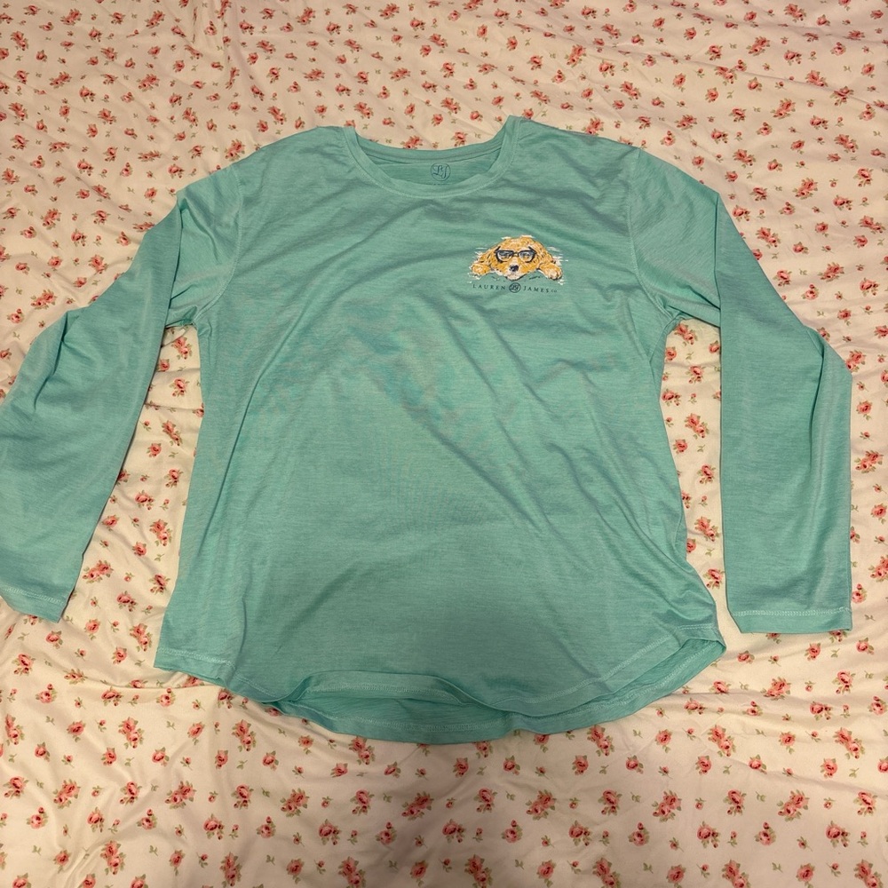 Lauren James Kids Aqua Long Sleeve Tee